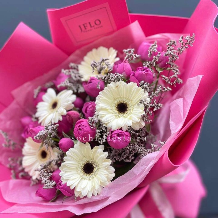 Букет гербер и мисти бабблс  в Симферополи