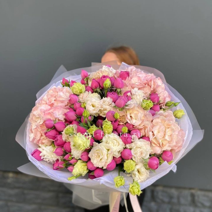  Букет  гортензий и Мисти в Симферополи