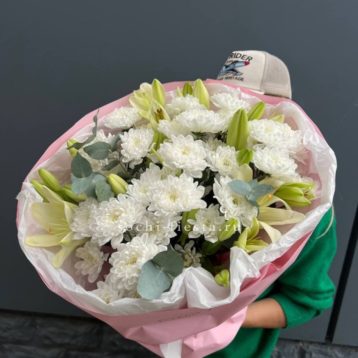  Букет  хризантемы и лилии в Симферополи