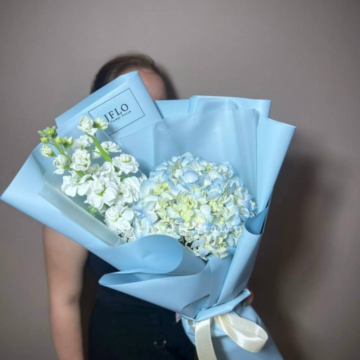 Гортензия голубая с маттиолой в Симферополи