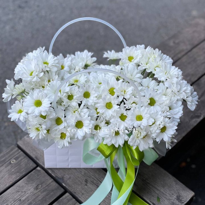 Сумка с хризантемами ромашками в Симферополи