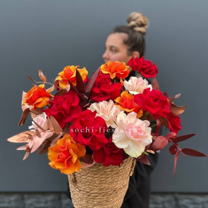 Авторский бокс "Роксана" в джутовом кашпо в Симферополи