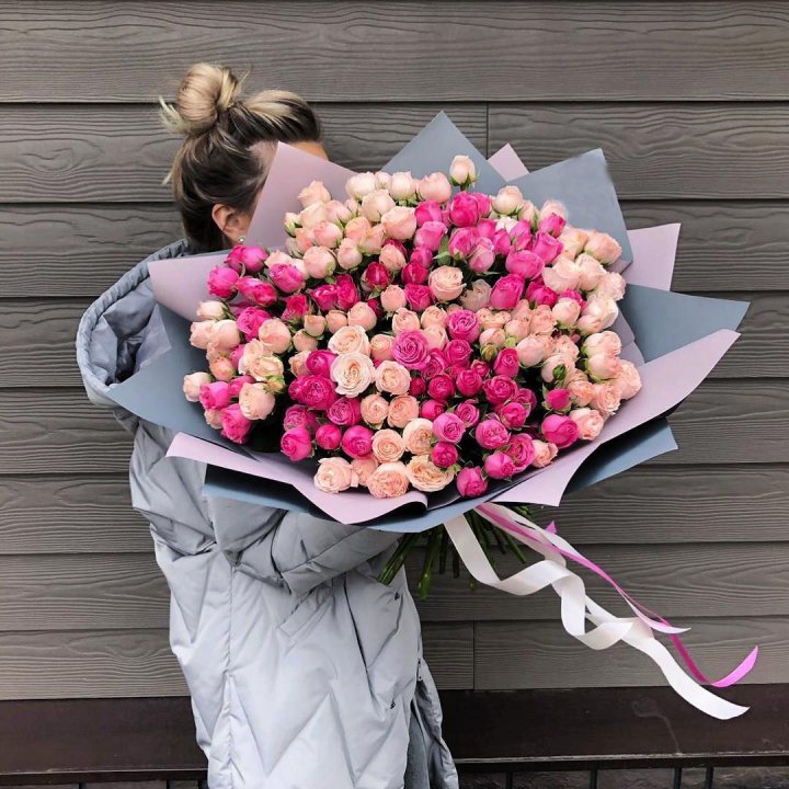 55 роз микс кустовых в Симферополи
