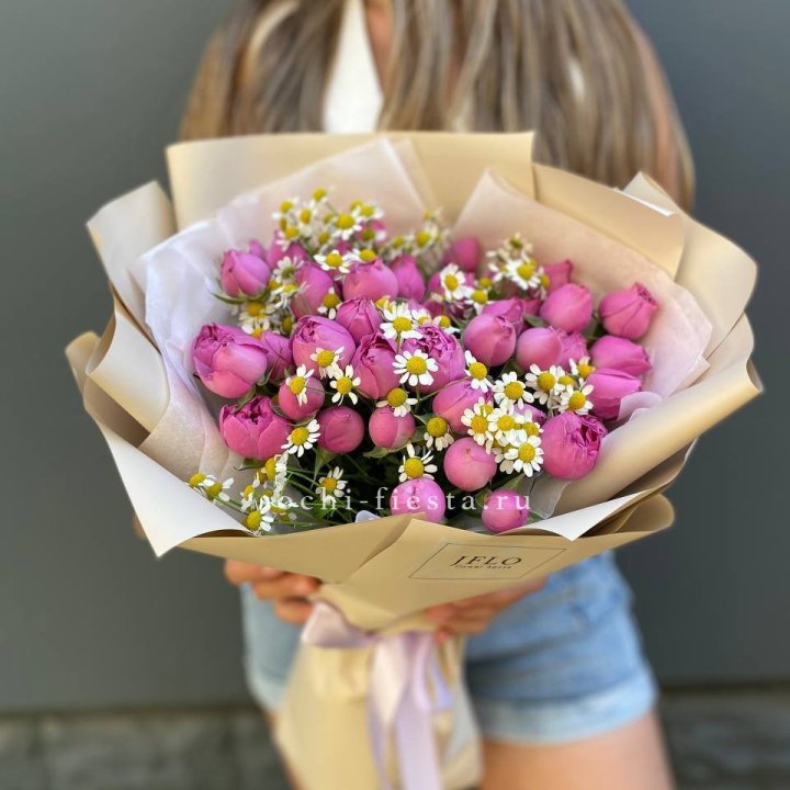 Дуобукет мисти с ромашками  в Симферополи