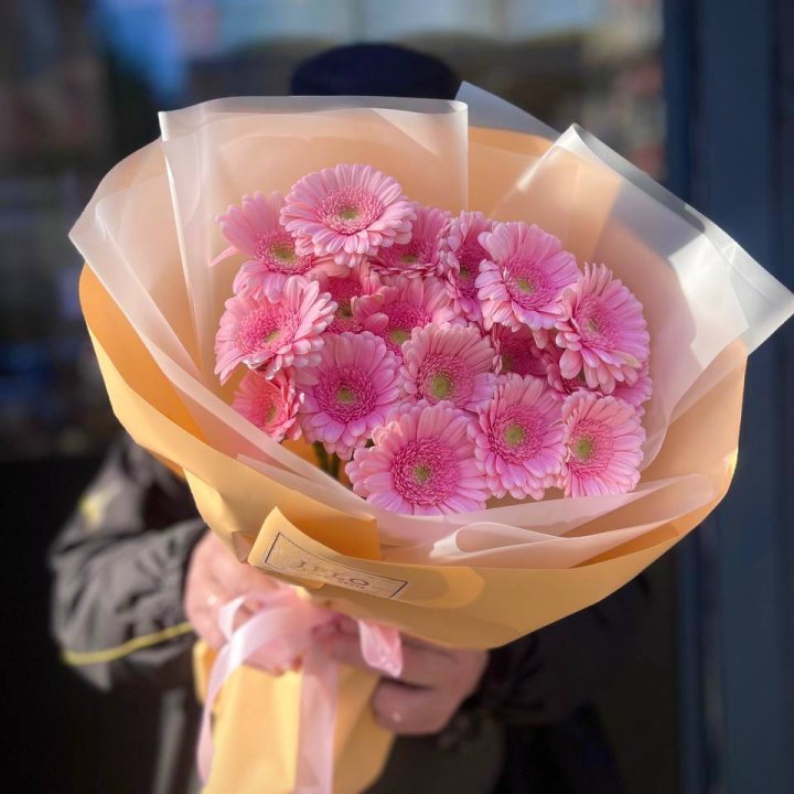 17 розовых гербер  в Симферополи