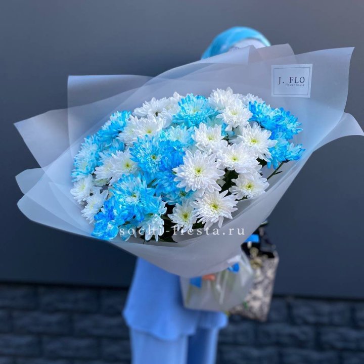 Букет хризантем "Голубая снежинка" в Симферополи