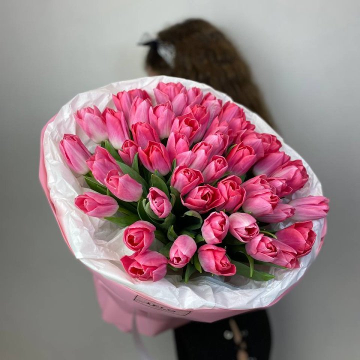 51 розовый тюльпан "Рози" в Симферополи
