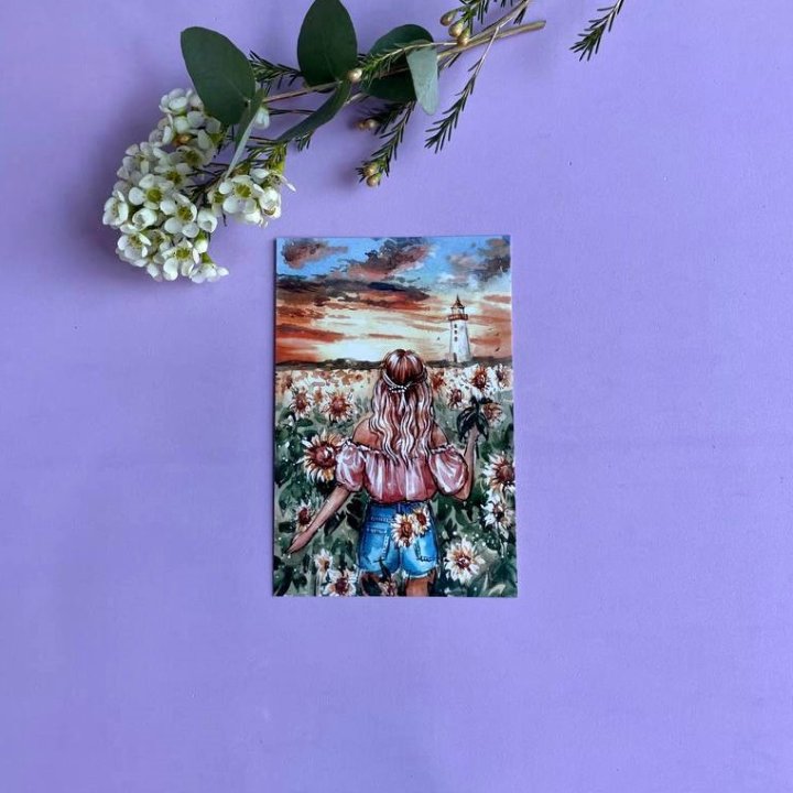 Открытка к букету "Подсолнух" в Симферополи