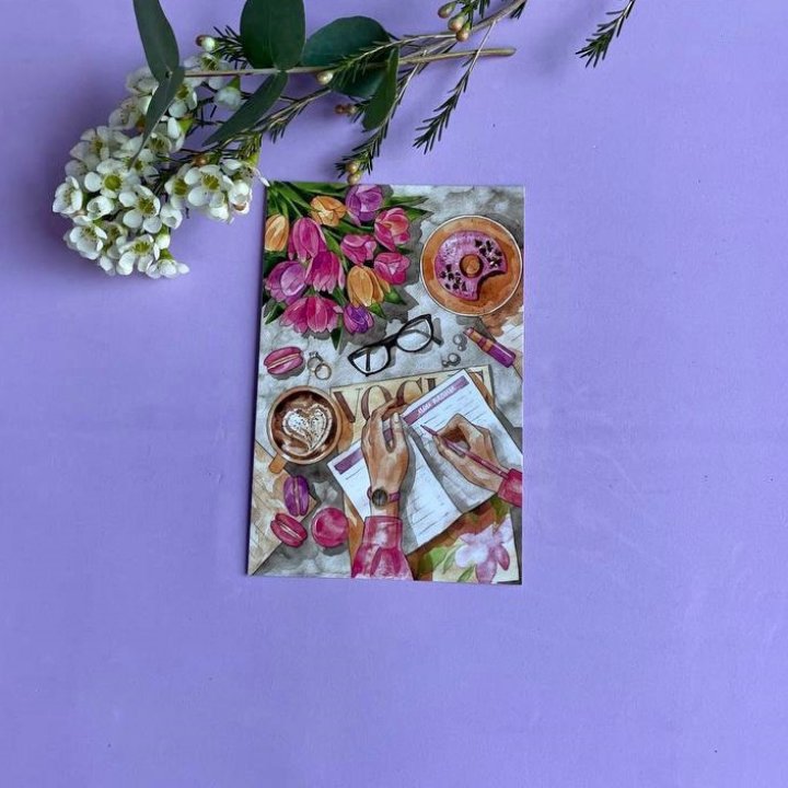 Открытка к букету "Леди на работе" в Симферополи