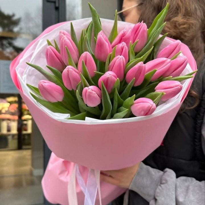  19 розовых тюльпанов в Симферополи