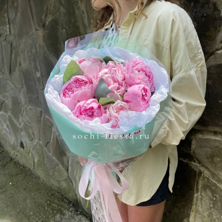 7 зефирных пионов в фоамиране в Симферополи