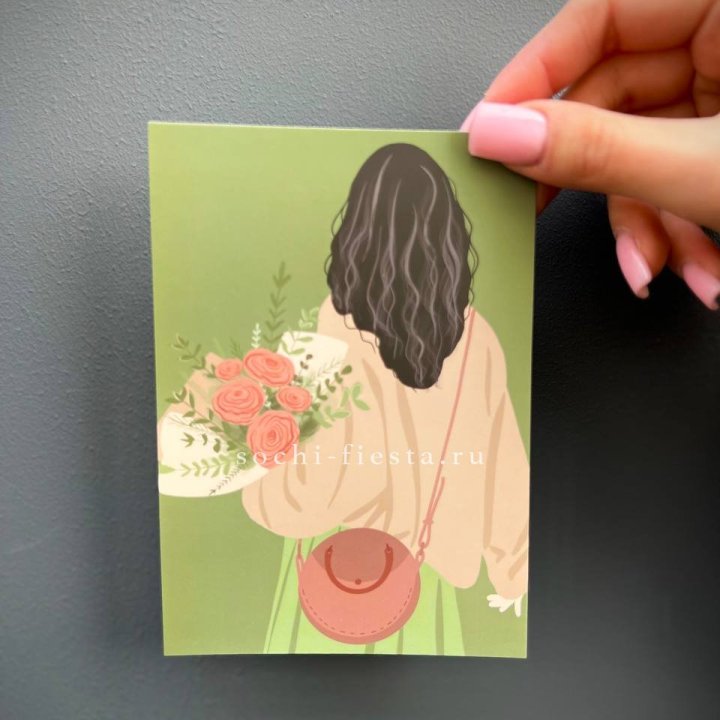 Открытка к букету "Потрясающая девушка" в Симферополи