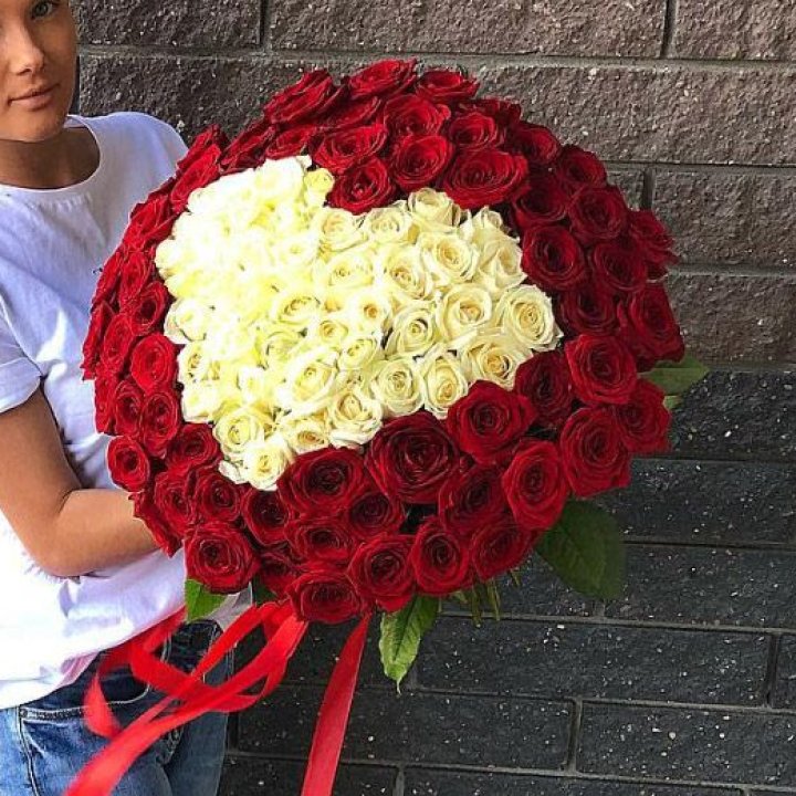101 роза "Сердце" в Симферополи