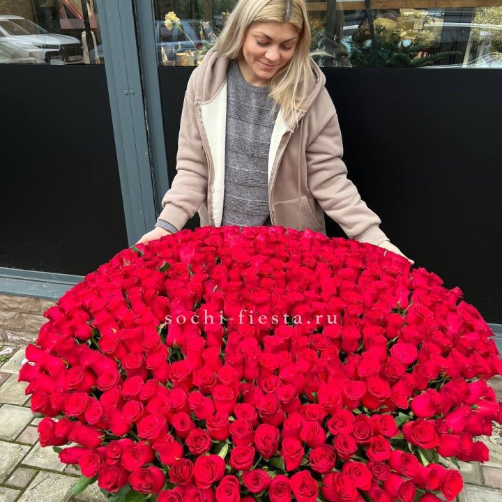 501 красная роза в корзине в Симферополи