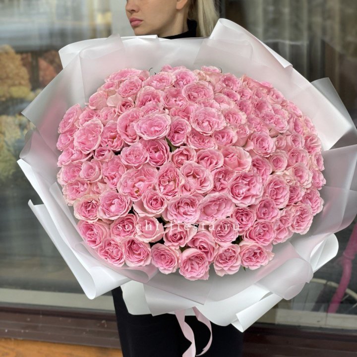 101 нежно-розовая роза в Симферополи