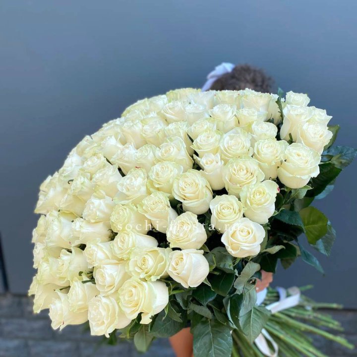 101 белая высокая роза в Симферополи