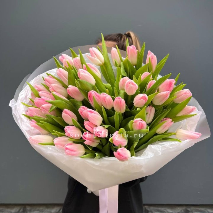 Букет тюльпанов нежно-розовых в Симферополи
